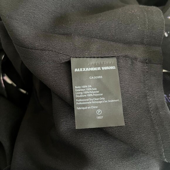 NWOT ALEXANDER WANG Silk Scoop Neck/Hem Tank Sleeveless Blouse Abstract Stripe 2 - Picture 8 of 9